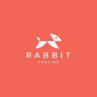 modèle de conception d'icône de logo de lapin animal illustration vectorielle plate vecteur