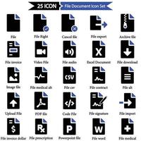 jeu d'icônes de document de fichier vecteur