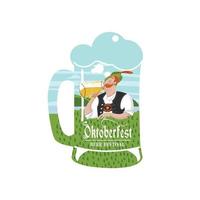 une chope de bière. illustration vectorielle pour le festival de la bière oktoberfest vecteur