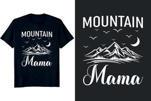 t-shirt de camping de maman de montagne vecteur