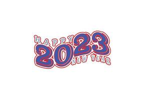 bonne année 2023 logo, bannière, modèle de conception de t-shirt vecteur