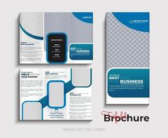 conception de brochure jaune à trois volets avec des formes carrées et abstraites, modèle d'entreprise