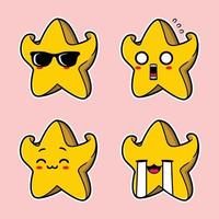 illustration vectorielle d'emoji étoile mignon vecteur