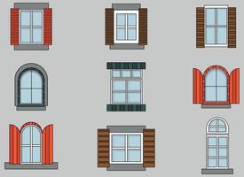 illustration de conception de vecteur de fenêtre isolée sur fond gris