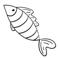 autocollant doodle de poisson de mer de dessin animé vecteur