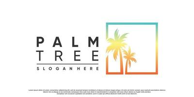 modèle de conception de logo palmier avec vecteur premium de concept créatif