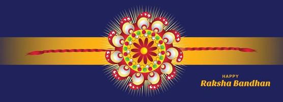 joyeux raksha bandhan sur la conception de bannière de carte de festival rakhi décoratif vecteur