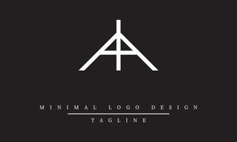 vecteur de conception de logo minimal ia ou ai