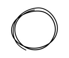 cercle de gribouillis dessiné à la main. croquis de doodle souligné. mettre en surbrillance le cadre du cercle. ovale dans le style doodle. illustration vectorielle isolée sur fond blanc vecteur