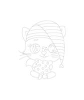chat coloriage page pour enfants vecteur gratuit