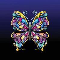 illustration d'art papillon avec dessin vectoriel coloré