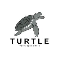 conception de logo de tortue de mer illustration d'icône d'animal marin d'amphibien protégé, identité d'entreprise de marque vectorielle vecteur