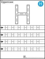 lettres de traçage de l'alphabet étape par étape az écrire la lettre leçon d'écriture de l'alphabet pour les enfants vecteur