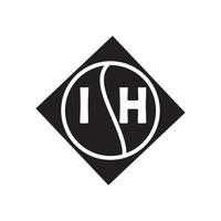 ih concept de logo de lettre de cercle créatif. ih conception de lettre. vecteur