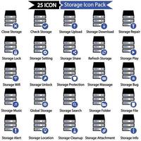 pack d'icônes de stockage vecteur