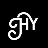 création de logo de lettre hy sur fond noir. hy concept de logo de lettre initiales créatives. hy conception de lettre. hy conception de lettre blanche sur fond noir. salut, salut logo vecteur