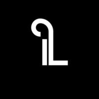 création de logo de lettre il sur fond noir. il concept de logo de lettre initiales créatives. la conception de la lettre. il lettre blanche sur fond noir. il, il logo vecteur