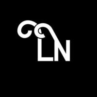 Création de logo de lettre ln. lettres initiales ln icône du logo. lettre abstraite ln modèle de conception de logo minimal. ln vecteur de conception de lettre avec des couleurs noires. dans le logo