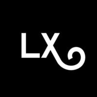 création de logo de lettre lx. lettres initiales lx icône du logo. lettre abstraite lx modèle de conception de logo minimal. vecteur de conception de lettre lx avec des couleurs noires. logo lx