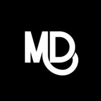 création de logo de lettre md. lettres initiales icône du logo md. lettre abstraite md modèle de conception de logo minimal. vecteur de conception de lettre md avec des couleurs noires. logo md