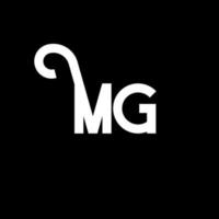 création de logo de lettre mg. lettres initiales mg logo icône. lettre abstraite mg modèle de conception de logo minimal. vecteur de conception de lettre mg avec des couleurs noires. mg logo