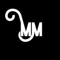 création de logo de lettre mm. icône du logo mm lettres initiales. lettre abstraite mm modèle de conception de logo minimal. vecteur de conception de lettre mm avec des couleurs noires. mm logo