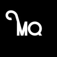 création de logo de lettre mq. lettres initiales icône du logo mq. lettre abstraite mq modèle de conception de logo minimal. vecteur de conception de lettre mq avec des couleurs noires. logo mq