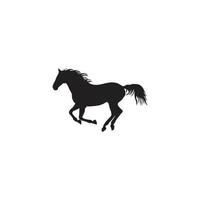 cheval noir animaux silhouettes isolé icônes illustration vectorielle vecteur
