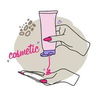 produits cosmétiques pour les soins de la peau, les mains, les soins personnels, la beauté vecteur