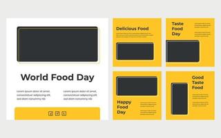 définir le modèle de conception de la journée mondiale de l'alimentation après la collection. adapté au contenu des médias sociaux. place de la campagne vecteur