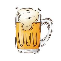 bière dessinée à la main de vecteur, illustration vectorielle isolée sur fond blanc vecteur