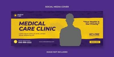soins de santé médicaux, couverture des médias sociaux des soins dentaires, couverture facebook, modèle de bannière web vecteur