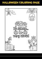 coloriage de citations d'halloween. coloriage d'halloween pour les enfants. vecteur