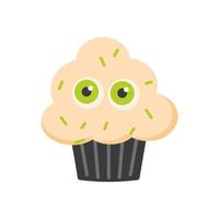 cupcake aux yeux pour la conception d'halloween dans un style mignon. vecteur