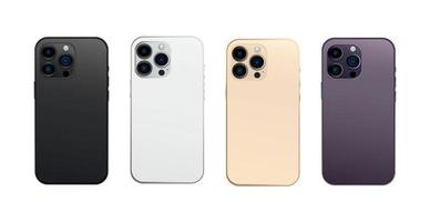 nouveauté, gadget moderne pour smartphone 14 version pro, ensemble de 4 pièces, nouvelles couleurs originales - image vectorielle vecteur