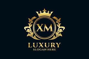 modèle initial de logo de luxe royal de lettre xm dans l'art vectoriel pour des projets de marque luxueux et d'autres illustrations vectorielles.