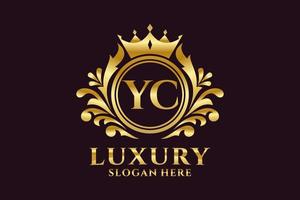 modèle initial de logo de luxe royal de lettre yc dans l'art vectoriel pour des projets de marque luxueux et d'autres illustrations vectorielles.
