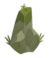 rocher avec des feuilles vecteur