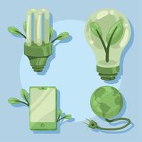 énergie verte, collection d'icônes vecteur