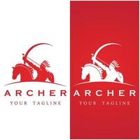 ensemble de logo archer avec modèle de slogan vecteur