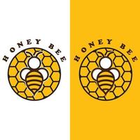 logo d'abeille créative avec modèle de slogan vecteur