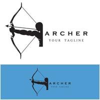 ensemble de logo archer avec modèle de slogan vecteur