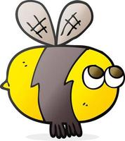 abeille cartoon dessiné à main levée vecteur