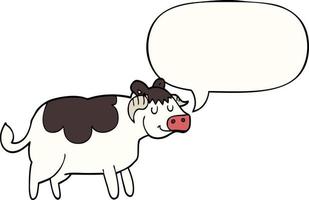 dessin animé vache et bulle vecteur