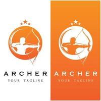 ensemble de logo archer avec modèle de slogan vecteur