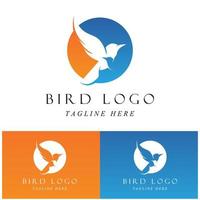 ensemble de logo oiseau créatif avec modèle de slogan vecteur