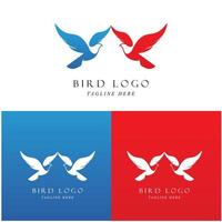 ensemble de logo oiseau créatif avec modèle de slogan vecteur