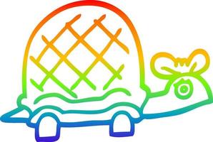 arc en ciel gradient ligne dessin dessin animé drôle tortue vecteur