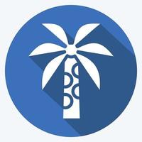 icône palmier. lié au symbole de la Thaïlande. style d'ombre longue. conception simple modifiable. simple illustration. icônes vectorielles simples. tourisme de voyage mondial. thaïlandais vecteur