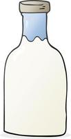 bouteille de lait cartoon dessiné à main levée vecteur